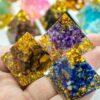 1.18in Energy Pyramid Reiki Healing Natural Amethyst Quartz Crystal Chakra Tool Ornaments Resin Stone Craft Pyramid Home Decor - Imagen 6