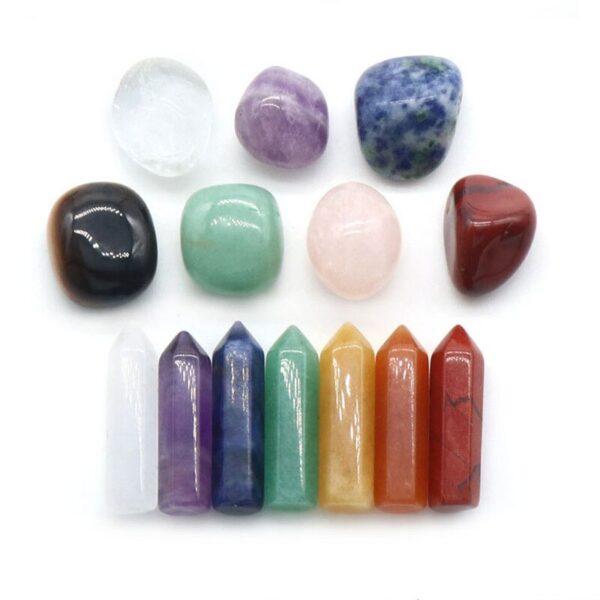 14PCS Natural Stone Set 7 Chakra Reiki Healing Stone Quartz Mineral Ornament Healing Gemstone Home Decoration Craft Stones Gifts - Imagen 5