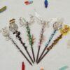 18cm Amethyst Witch Crystal Wand Natural quartz Moon Viking Dragon Feather Magic Wand Ceremony Props Fairy Energy Gift Wicca - Imagen 2
