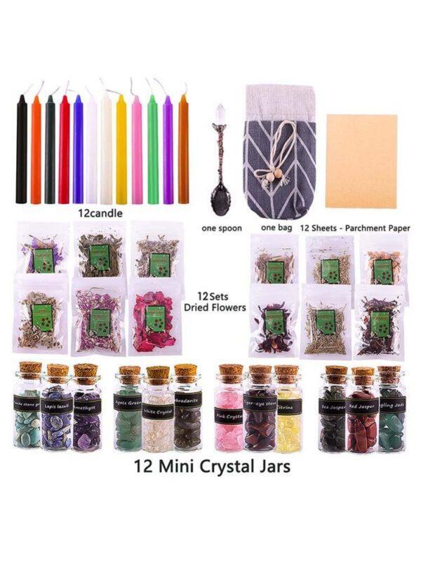 1SET Magic Witch Tool Kit Dried Flower Witchcraft Supplies Great Gifts Vanilla Candle Set For Spells Rituals Witchcraft Practice - Imagen 2