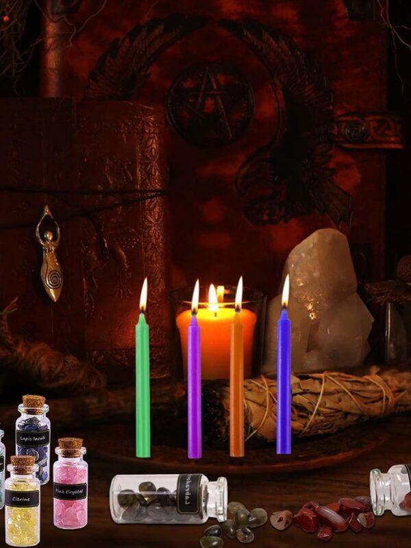 1SET Magic Witch Tool Kit Dried Flower Witchcraft Supplies Great Gifts Vanilla Candle Set For Spells Rituals Witchcraft Practice - Imagen 4