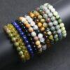 Amethyst Beads Bracelet For Women Natural Stone 8mm Tiger Eye Moonstone Braid Adjustable Men Bracelet Healing Yoga Jewelry Gift - Imagen 5