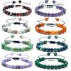 Amethyst Beads Bracelet For Women Natural Stone 8mm Tiger Eye Moonstone Braid Adjustable Men Bracelet Healing Yoga Jewelry Gift - Imagen 6
