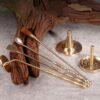 Brass Incense Seal Tools Set Incense Ash Press Powder Incense Supplies Shovel/Press /Spoon/Brush