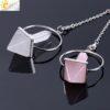 CSJA Reiki Healing 7 Chakra Crystal Pendulums for Dowsing Natural Stone Hexagonal Prism Pyramid White Pink Obsidian Pendulo F057 - Imagen 5