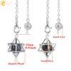 CSJA Reiki Natural Stone Merkaba Pendulum for Wicca Drowsing Hexagram Pendule Round Crystal Quartz Beads Pendants Jewellery F975 - Imagen 5