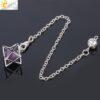 CSJA Reiki Natural Stone Merkaba Pendulum for Wicca Drowsing Hexagram Pendule Round Crystal Quartz Beads Pendants Jewellery F975 - Imagen 6