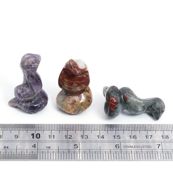 Natural Stones And Crystals Carved Snake Statue Ornament Crafts Healing Minerals Gemstone Animals Figurine Home Decoration - Imagen 6